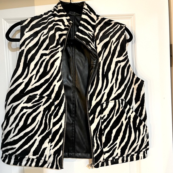 Zebra print vintage vest reversible - Picture 1 of 7